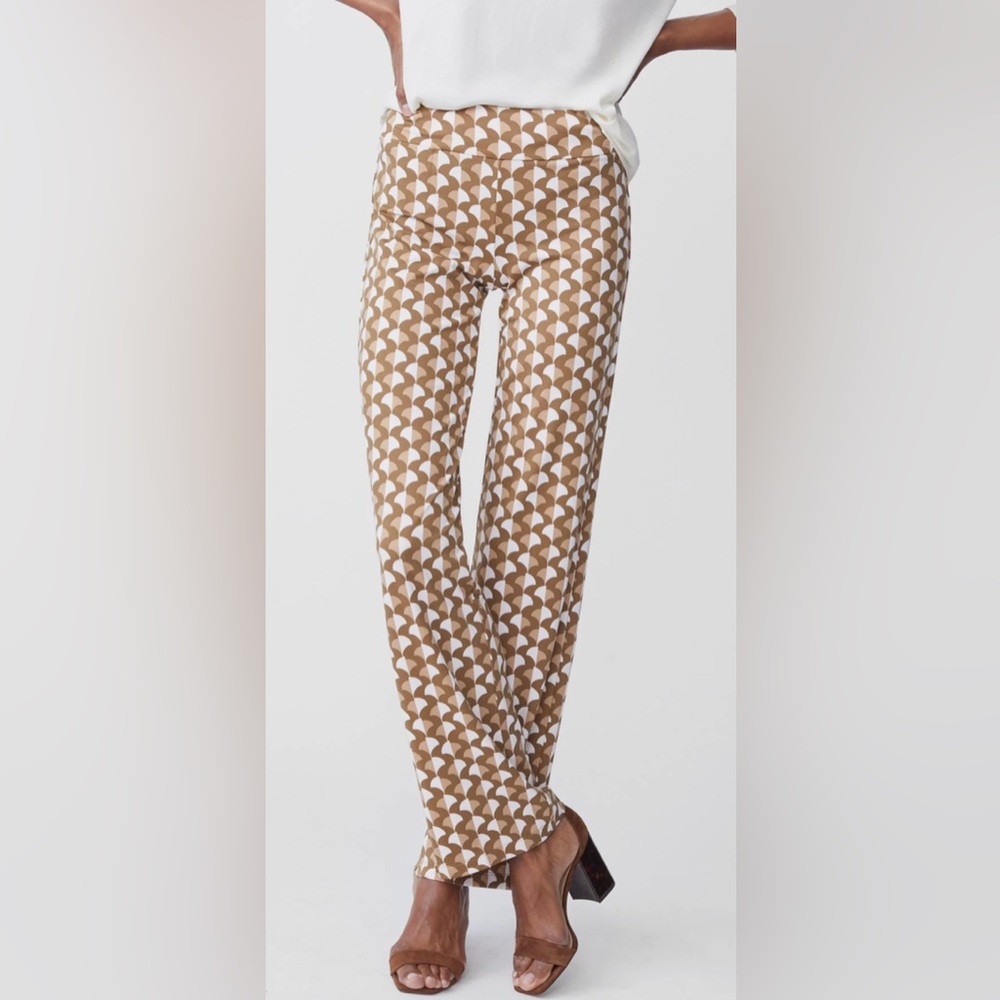 Brown and off white carnivale J.McLaughlin pants XS NWT